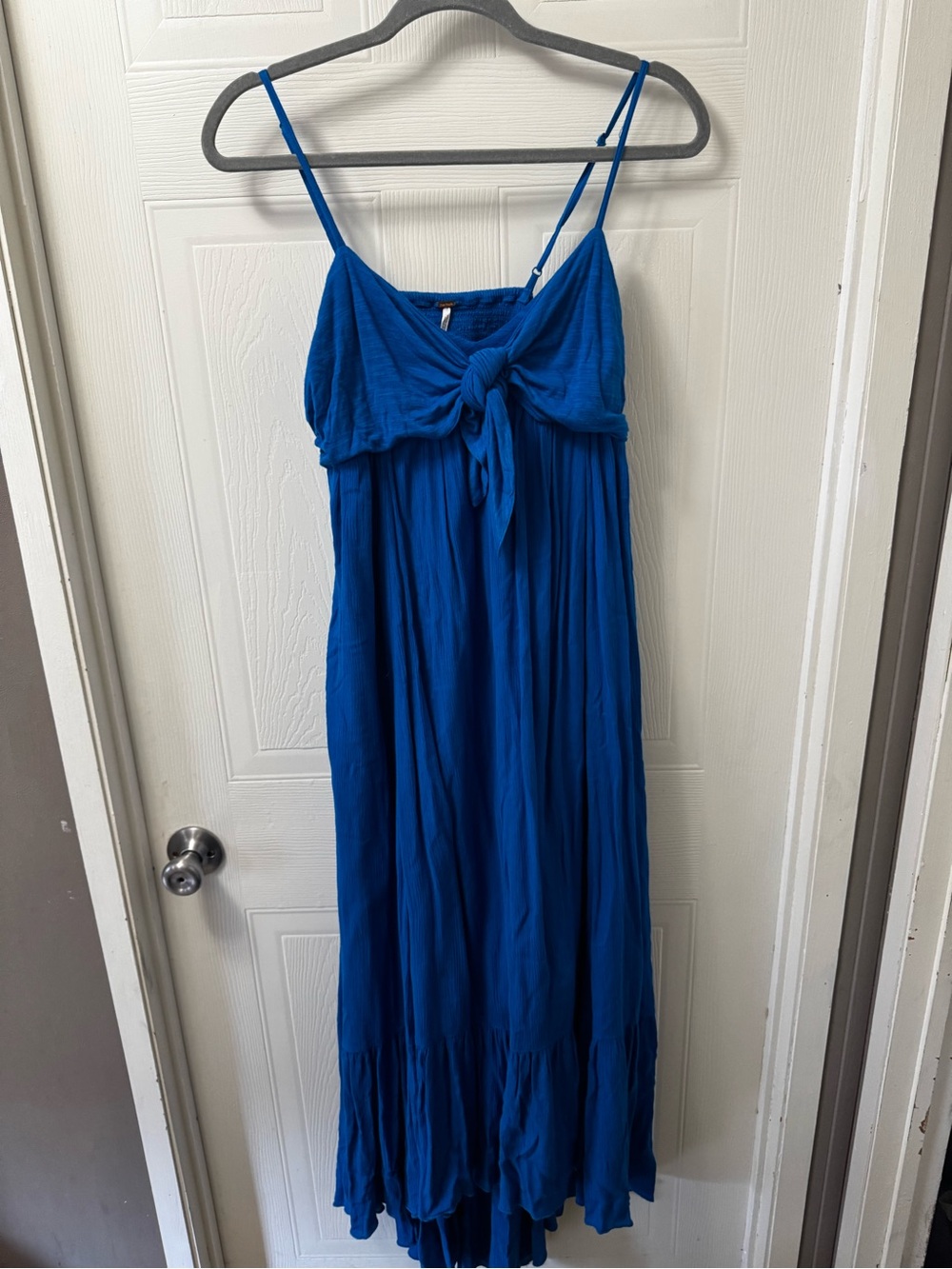 Free People Cobalt Blue Tie-Front Maxi Dress